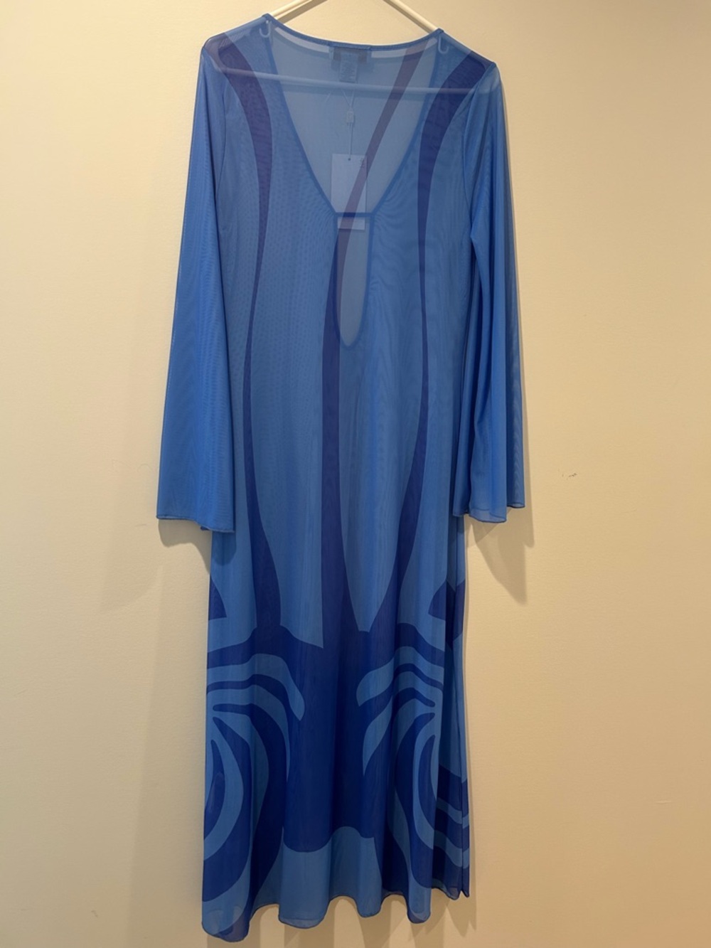 NWT Caroline Constas Lidi Light Blue Sheer Mesh Tunic Dress - Picture 8 of 8